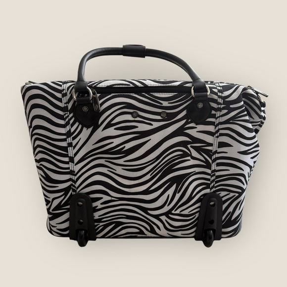 Calpak | Zanny Rolling Carry-On Tote | Zebra Print with Purple Interior | OS - Picture 6 of 12